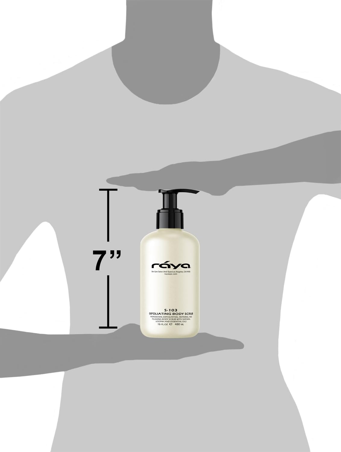 RAYA Exfoliating Body Scrub 16 oz (S-103) | Exfoliating, Refining, and Polishing Body Scrub | Made with Natural Loofah and Essential Oils | Relieves Ingrown Hairs