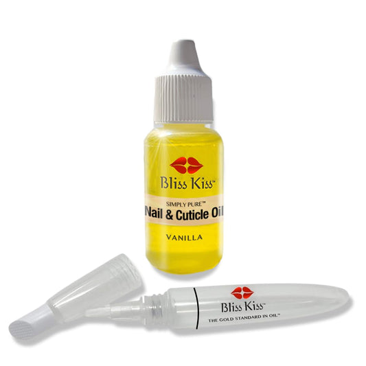 Bliss Kiss Simply Pure Dropper with Refillable Cuticle Squeeze Pen Kit (Vanilla, Single Pen)