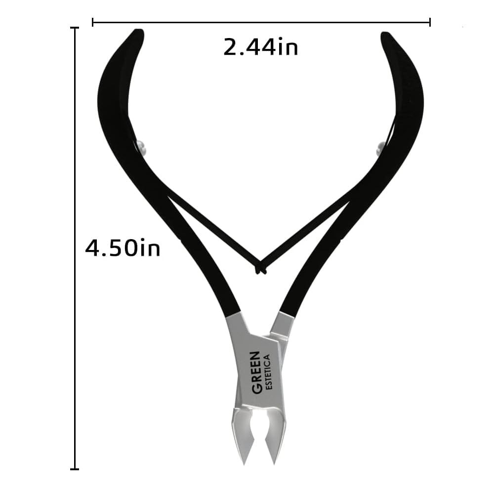 Professional Cuticle Trimmer Nail Cuticle Cutter Stainless Steel Cuticle Nippers with Sharp Blades of Cuticle Remover Clippers Manicure Tools Double Spring - Pedicure Nail Tools (Black - 4 Pack)