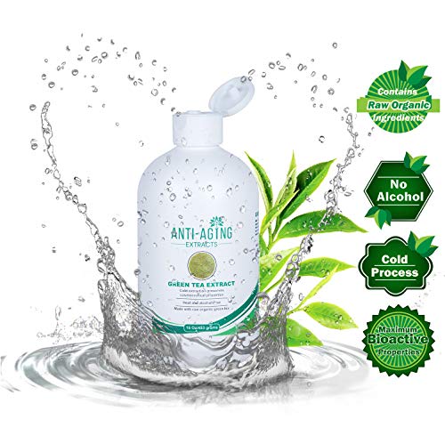 Pure Green Tea Extract for Skin and Hair – Cold-Processed Antioxidant Serum with USDA Organic Leaves – Natural - Alcohol-Free - 8 fl oz