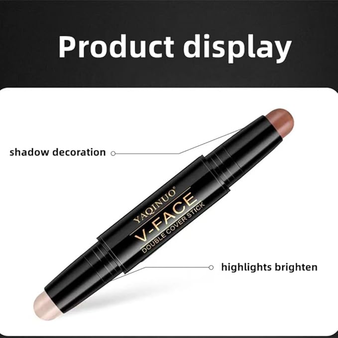 Double head outline pen, fluorescent pen stick, concealer, durable waterproof cosmetic pen, corrective makeup (#1)
