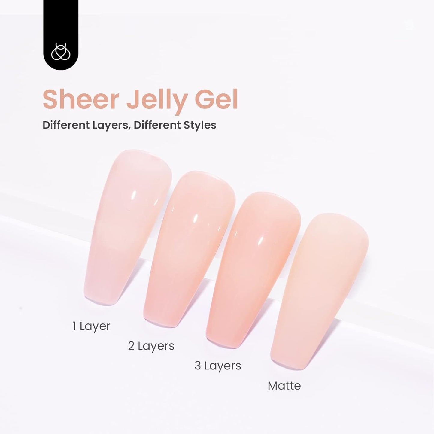 Beetles Nude Gel Nail Polish - 15ML Neutral Nude Pink Jelly Gel Polish Nail Concealer Sheer Translucence Effect Soak Off Uv LED Cashmere Nude French Nail Art Manicure Gift for Women