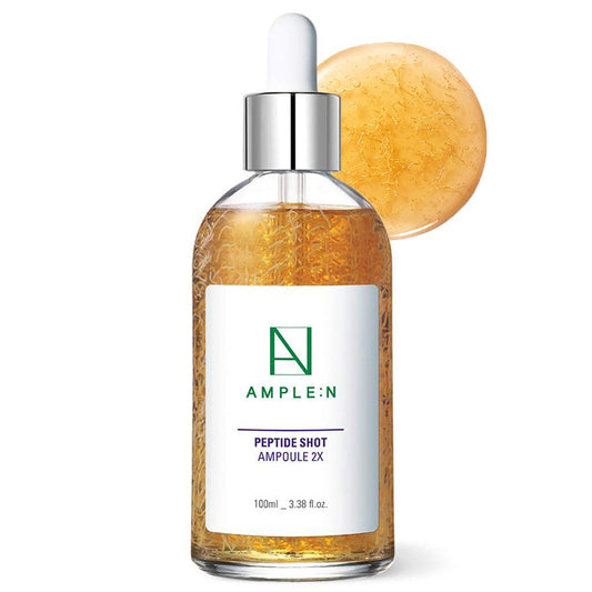 AMPLE:N Peptide Shot 2X Ampoule – Intensive Age Defying Concentrate Face Serum with Peptide Threads – Erasing Wrinkles and Improve Firmness – Lifting Sagging Skin – Plump, Repairs Skin, 3.38 fl.oz.
