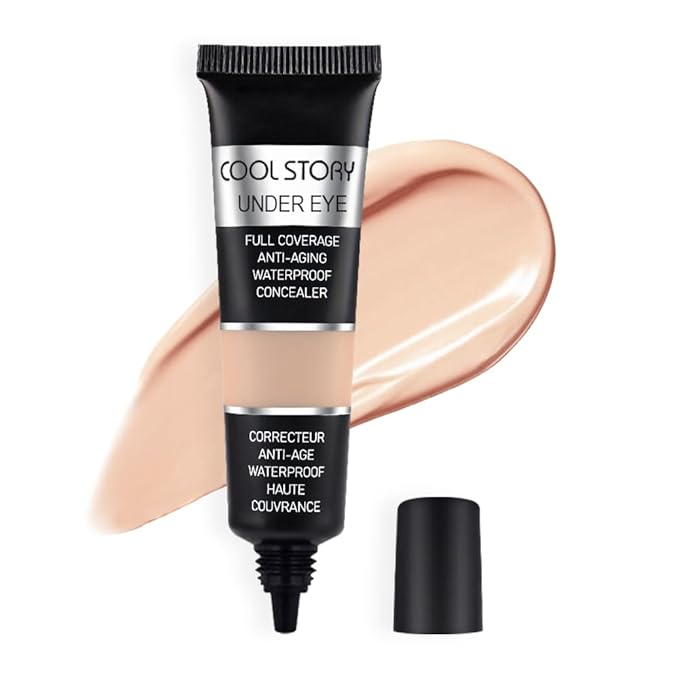 Pro Under Eye Full Coverage Liquid Concealer to Cover Dark Circles, Scars, Redness, Spots, Fine Lines, Corrector Anti-Aging Natural Finish, Moistening Smooth Cream, Waterproof 0.4 fl oz - Medium#