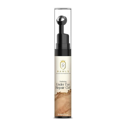 RAWLS 5% Caffeine Eye Serum and Under Eye Roller Cream for Dark Circles and Puffiness, Caffeine Eye Cream with 360° Massage Ball Reduce Wrinkles and Fine Lines-0.5 fl oz
