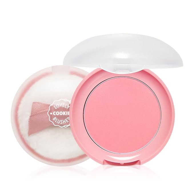 ETUDE Lovely Cookie Blusher #PK002 Grapefruit Jelly 4g | Glowing & Natural Powder Blush with Long-Lasting Sebum Control | Easy Application | Puffy Cushion for a Lovely Makeup Look
