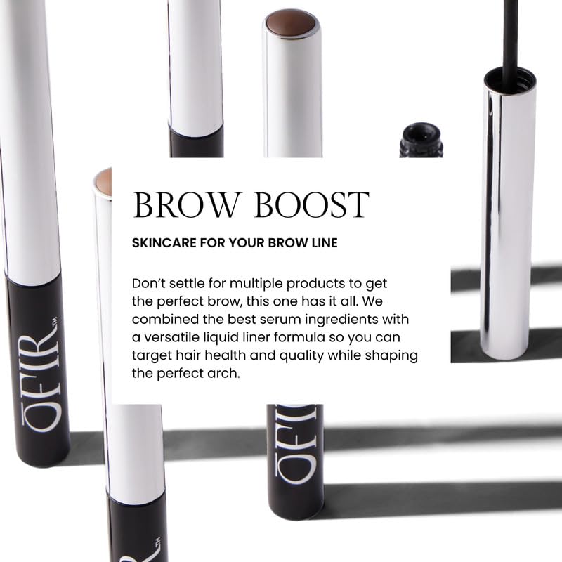 OFIR Brow Tonic Serum Browliner | Smudge-Proof Matte Finish | Hybrid Makeup & Skincare with Hyaluronic Acid & Plant Extracts | Strengthening | Cruelty-Free Brow Serum | Sumac - Cool Brown, 0.057 Oz