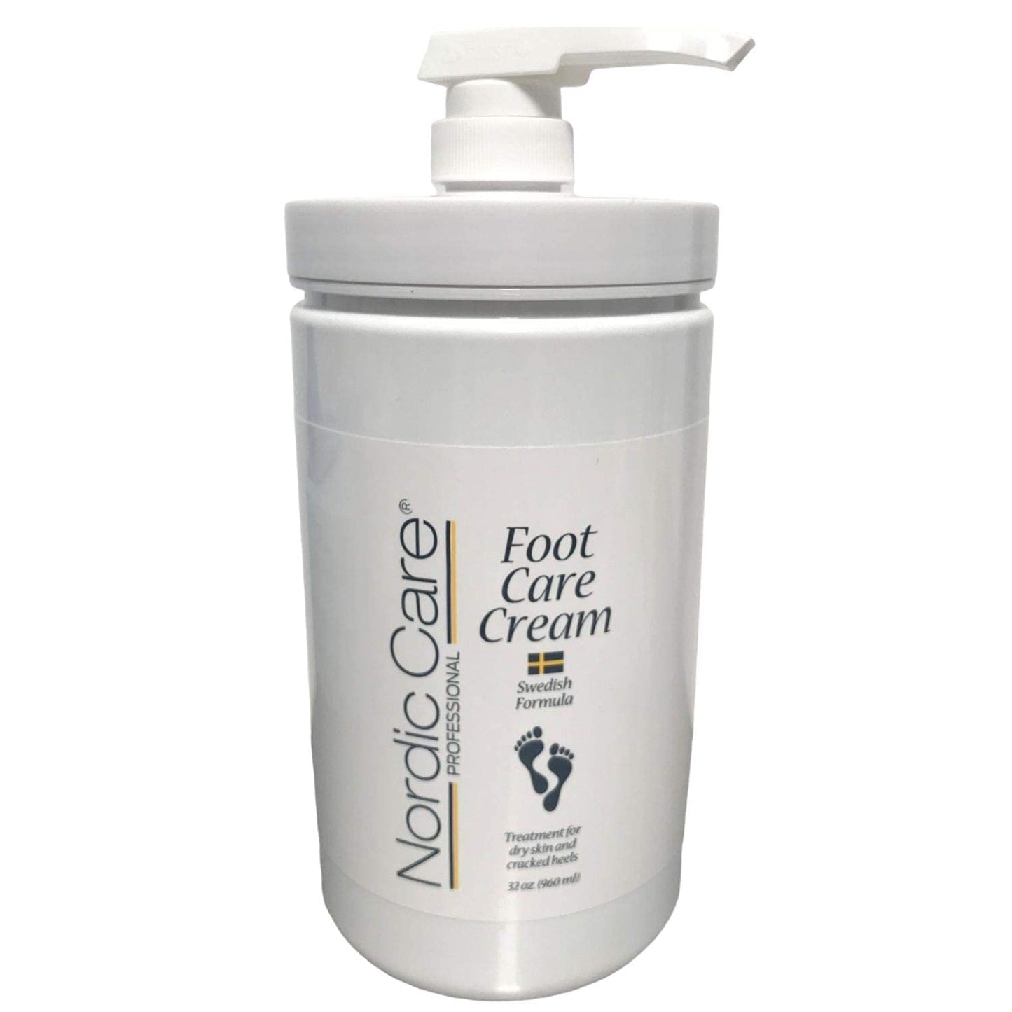 Foot Cream by Nordic Care for dry skin and cracked heels, 32oz with pump