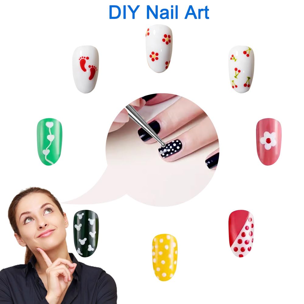 Manicure Kit for Women, 2-Piece Stainless Steel Nail Tools with Double-Ended Cuticle Pusher & Cuter, Gel Polish Remove Tool & Nail Dotter Pen for Nail Art, Home and Salon