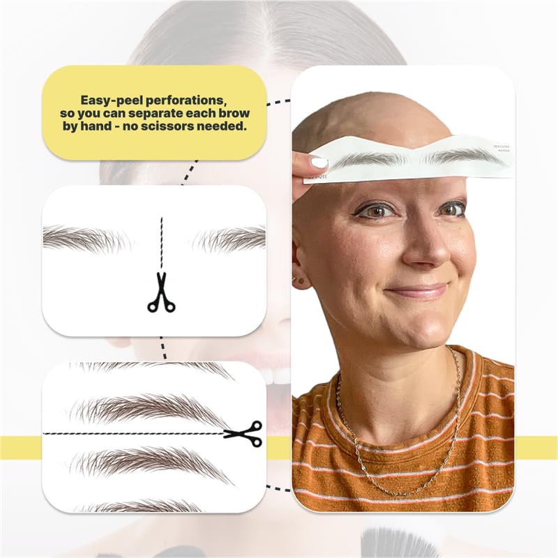 30 Pairs Dark Brown Temporary Eyebrow Tattoos, Waterproof and Smudge-Proof Dark Everyday Style Realistic Eyebrow Stickers for Men & Women, Easy to Apply, Won't Work on Existing Brows