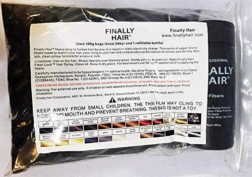 Hair Building Fibers 200 Grams 7 Oz. With Bottle By Finally Hair 50g*4 (Dark Chocolate Brown (deep dark brown))