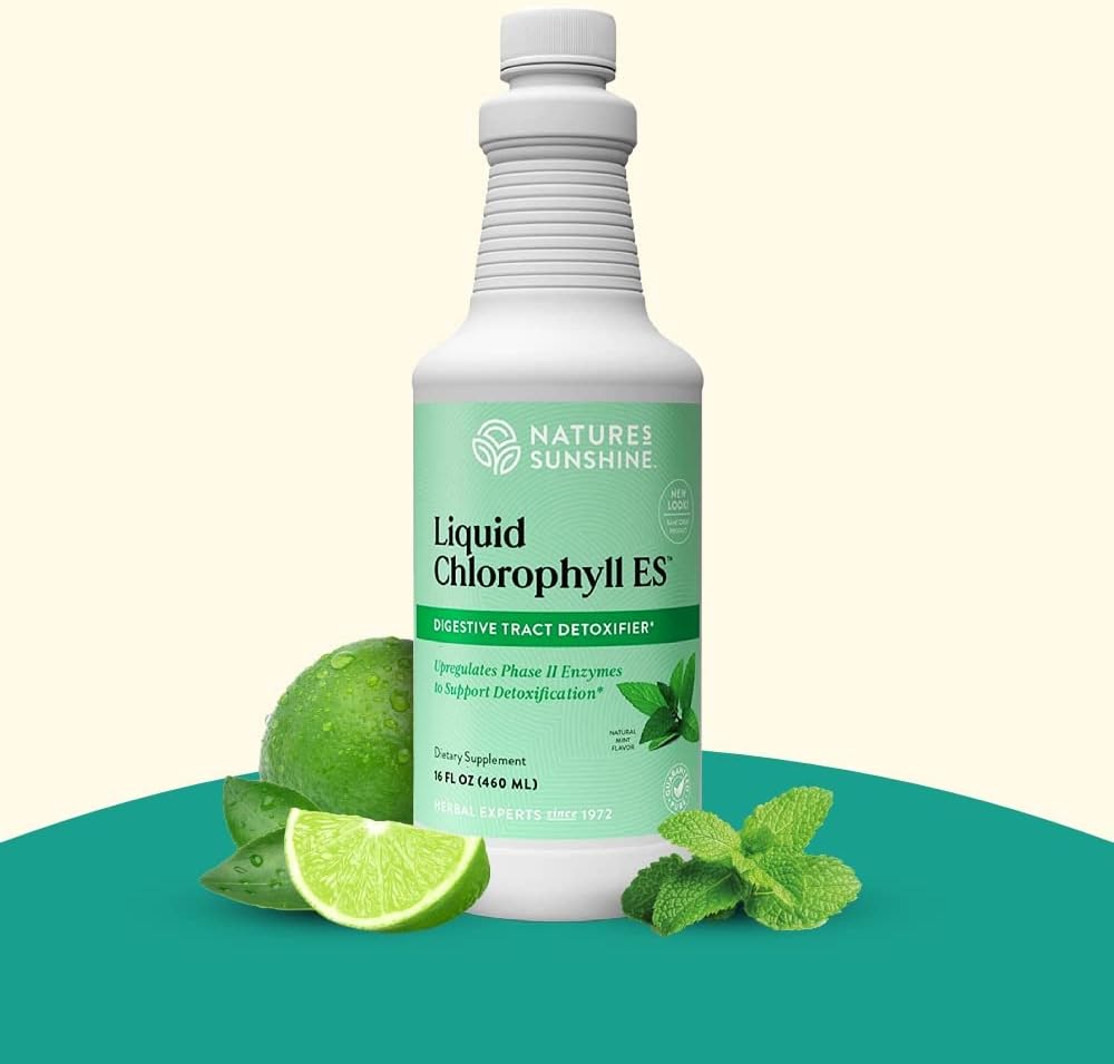 Nature's Sunshine Liquid Chlorophyll - Immunity Support, Detox & Cleanse, Chlorophyll Liquid Drops with Spearmint Oil, Natural Energy Boost, Internal Deodorant - 16 Fl Oz
