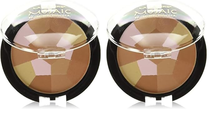 L.A. Colors Mosaic Bronzer/Blush Compact, Golden Bronze, 0.09 Ounce (Pack of 2)