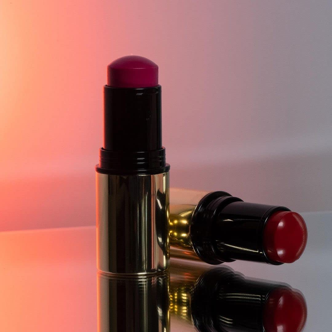 MAKE Beauty Heat Stroke Cream Blush Stick for Cheeks with Natural Hydrating Dewy Finish. Creamy Gel Blush Balm - Shade Baked, Deep Chocolate Brown Cheek Tint