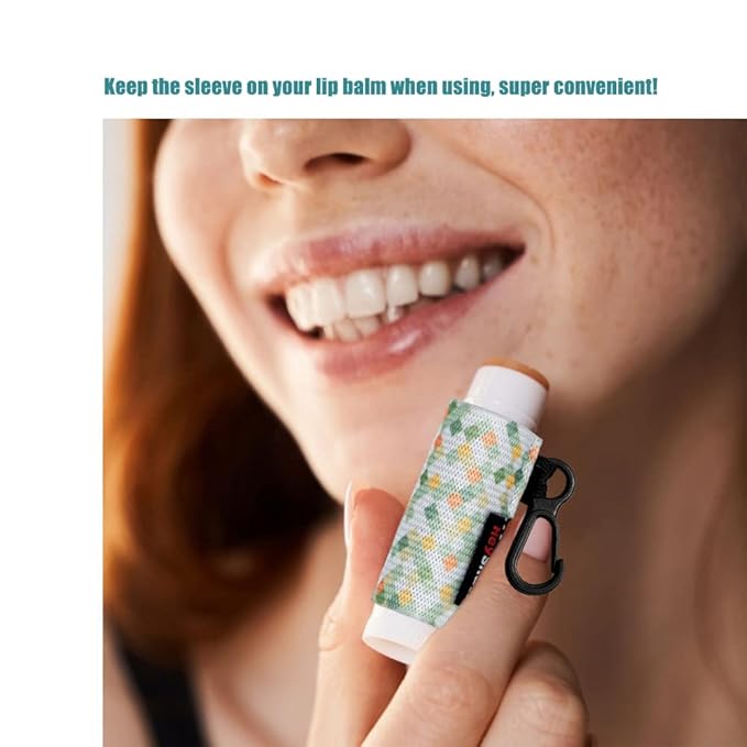 HEYSKAY Lip Balm Holder Sleeves Keychain Chapstick Elastic Sleeves (Boho Pattern) 1 3.0 Count
