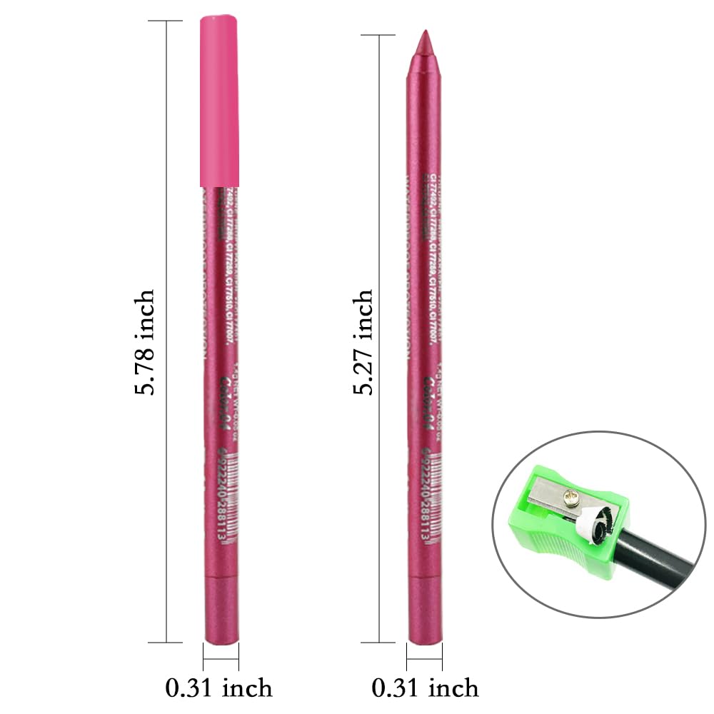 Kaely Gel Eyeliner Pencil for Women, Pearl Peach Red Eye Liner Waterproof Smudge Proof with Sharpener, Waterline Eye Makeup Liners, delineador de ojos contra el agua, Vegan & Cruelty-Free, 04