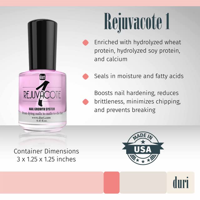 duri Rejuvacote 1 Nail Growth System and duri Drop'n Go Polish Drying Drops Combo