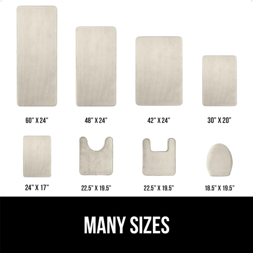 GORILLA GRIP Memory Foam Bath Rugs, Soft Absorbent Velvet Bathroom Mats, Durable Dots on Underside, Machine Washable Bathmat, Carpet Rug Room Decor for Shower Floor, 48x24 Mat, Champagne