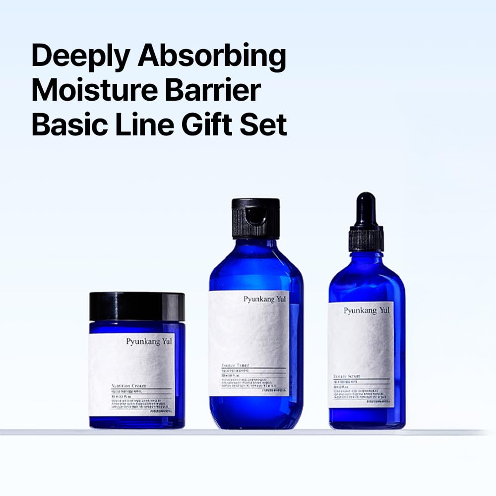 Pyunkang Yul Calming Line Gift Box Set-Korean Facial Skin Care Essential for Daily Moisturizing with Toner, Serum, Cream, Vegan & Cruelty Free Stocking Stuffer Christmas Holiday New Year gift set