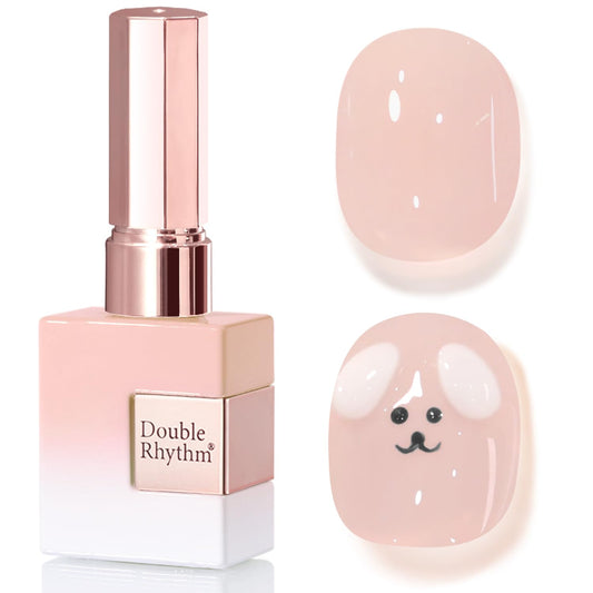 Double Rhythm 0.50 OZ Translucent Gel Polish Same Color Same Bottle Sheer Pastel Neutral Natural Milky 15 ML Jelly UV Nail Art DIY at Home (Nude Pink-A1626)