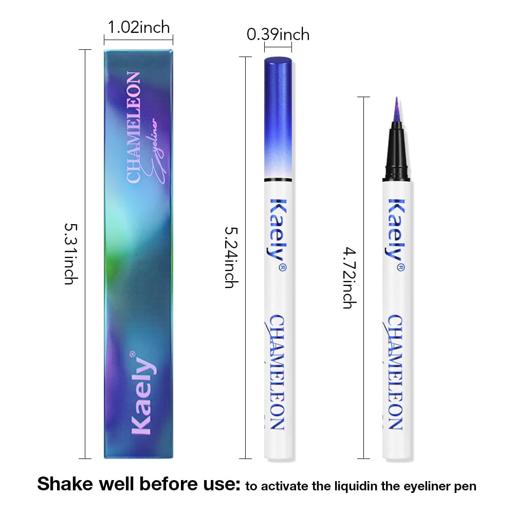 evpct Chameleon Duo Chrome Liquid Eyeliner, Light Royal Blue Glitter Metallic Shimmer Liquid Eyeliner, Multichrome Color Shift, Long Lasting Waterproof Eye Liner Eyeshadow Pencil Face Glitter Makeup