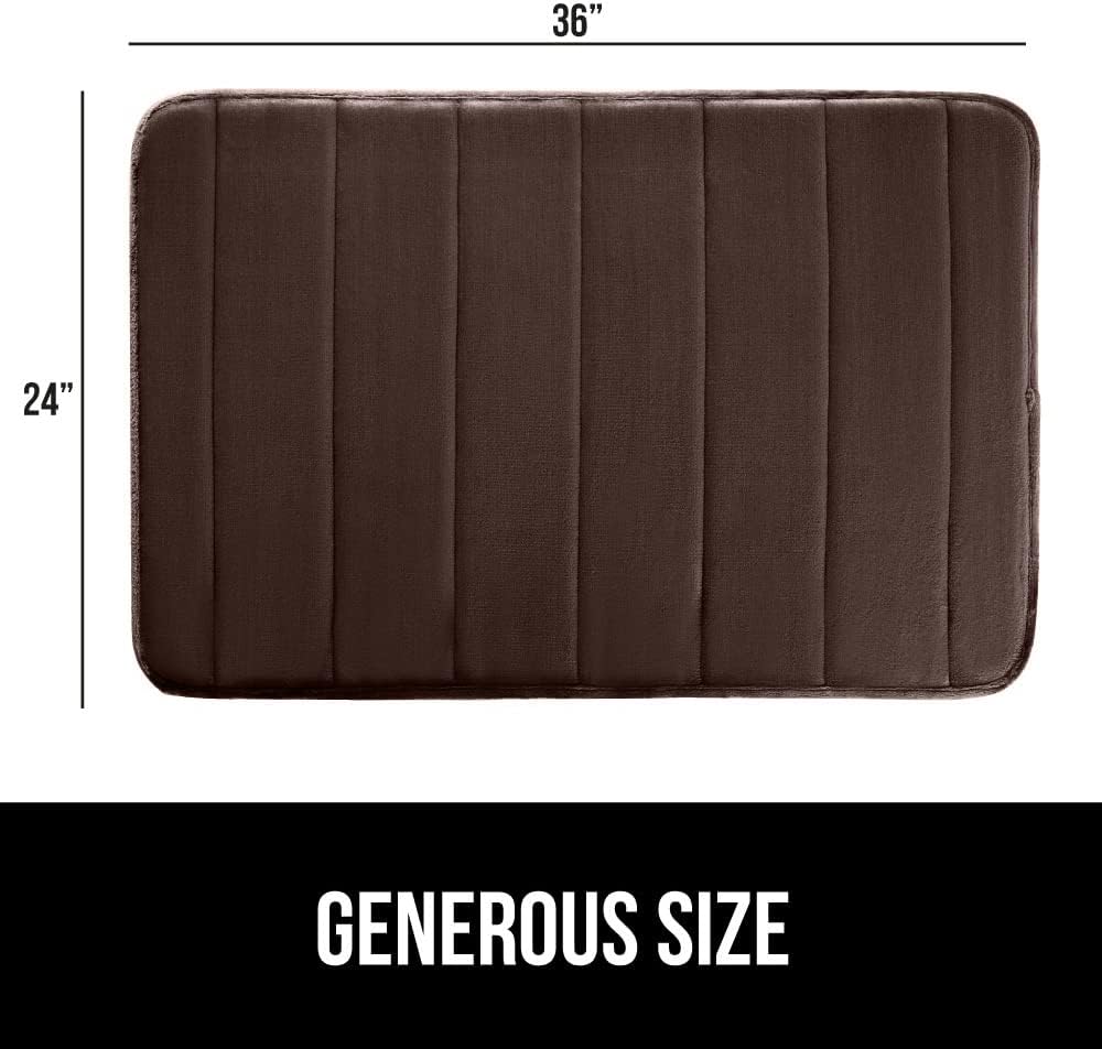 GORILLA GRIP Memory Foam Bath Mat, Soft Absorbent US Designed Bathroom Rug, Gripping Dots Machine Washable Bathmat, Cushioned Floor Mats, Shower Sink Rugs Room Décor Accessories, 36x24 Brown