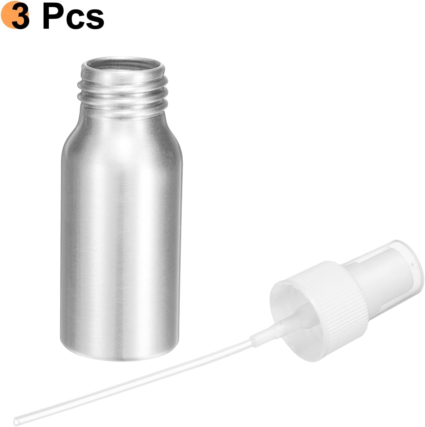 HARFINGTON 3pcs Aluminum Fine Mist Spray Bottles 30ml/1oz Metal Small Liquid Alcohol Refillable Travel Container with White Plastic Nozzle Cap for Perfume Skincare Cosmetic Storage Bottle