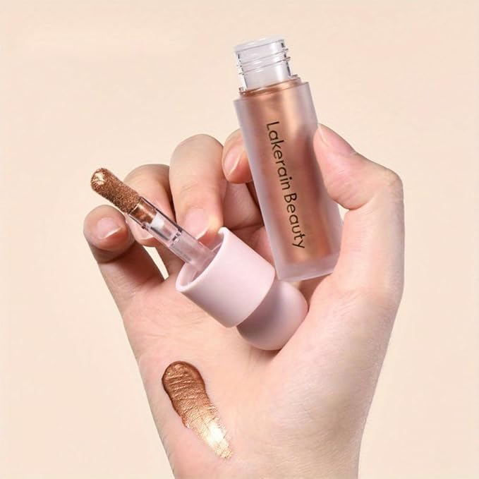 Liquid Highlighter, Contour Stick Makeup Highlighter for Face, Waterproof Luminous Lotion, Silky Smooth Glitter Highlighter Makeup Stick, Multi-Use Body Shimmer Liquid Bronzer 02# STARLIGHT