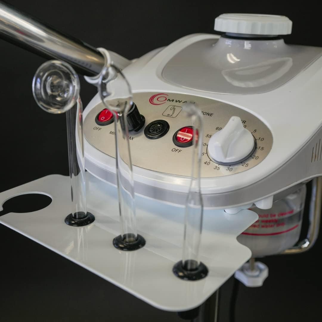 OMWAH 3 in 1 Aromatherapy Facial Steamer with 5X LED Magnifying Lamp Glass High-Frequency Esthetician Spa Equipment