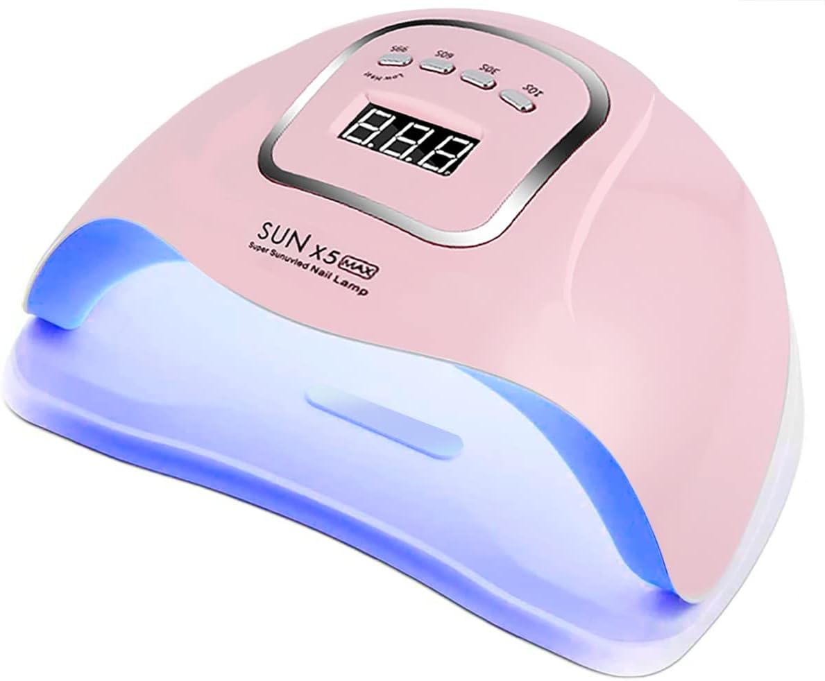 150W UV LED Nail Lamp for Gel Polish - Fast Curing, 4 Timers, Professional Nail Art Tool, Available in White and Pink