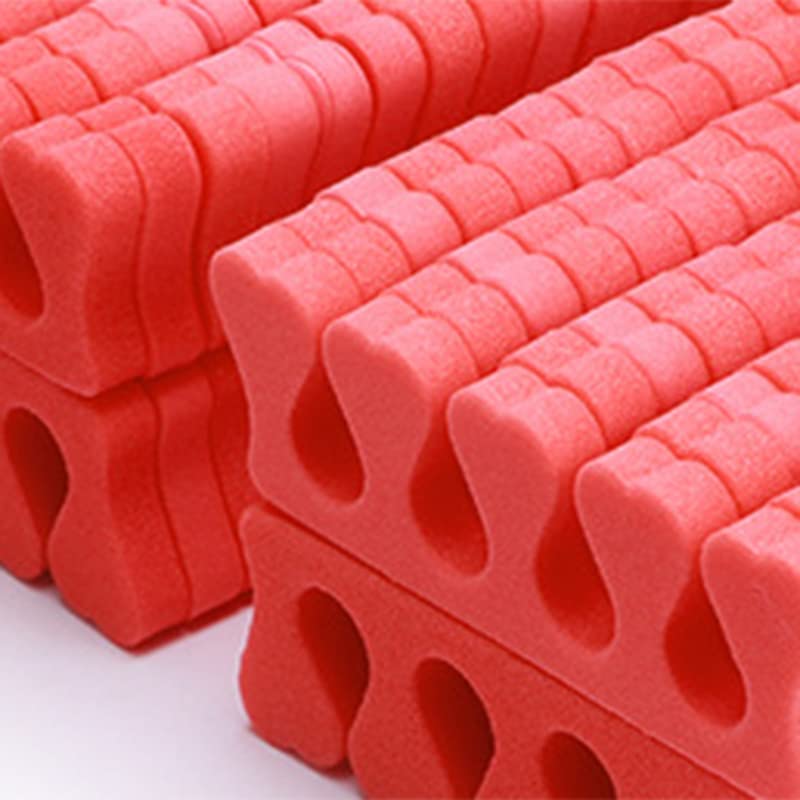 100PCS Sponge Toe Separator, Soft Toe Spreader Nail Art Finger Separator Divider Spacer Manicure Pedicure Tool for Nail Polish (Red)