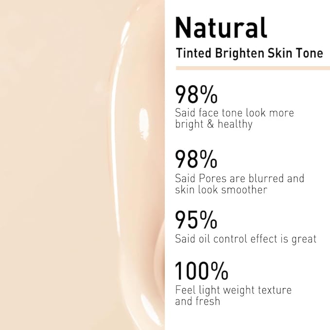 CATKIN Beige Tinted Face Makeup Primer Base Brighten Even Skin Tone Correcting Cream Veil Blur Pores Oil Control Infused with Hyaluronic acid Light Make up for All Skin