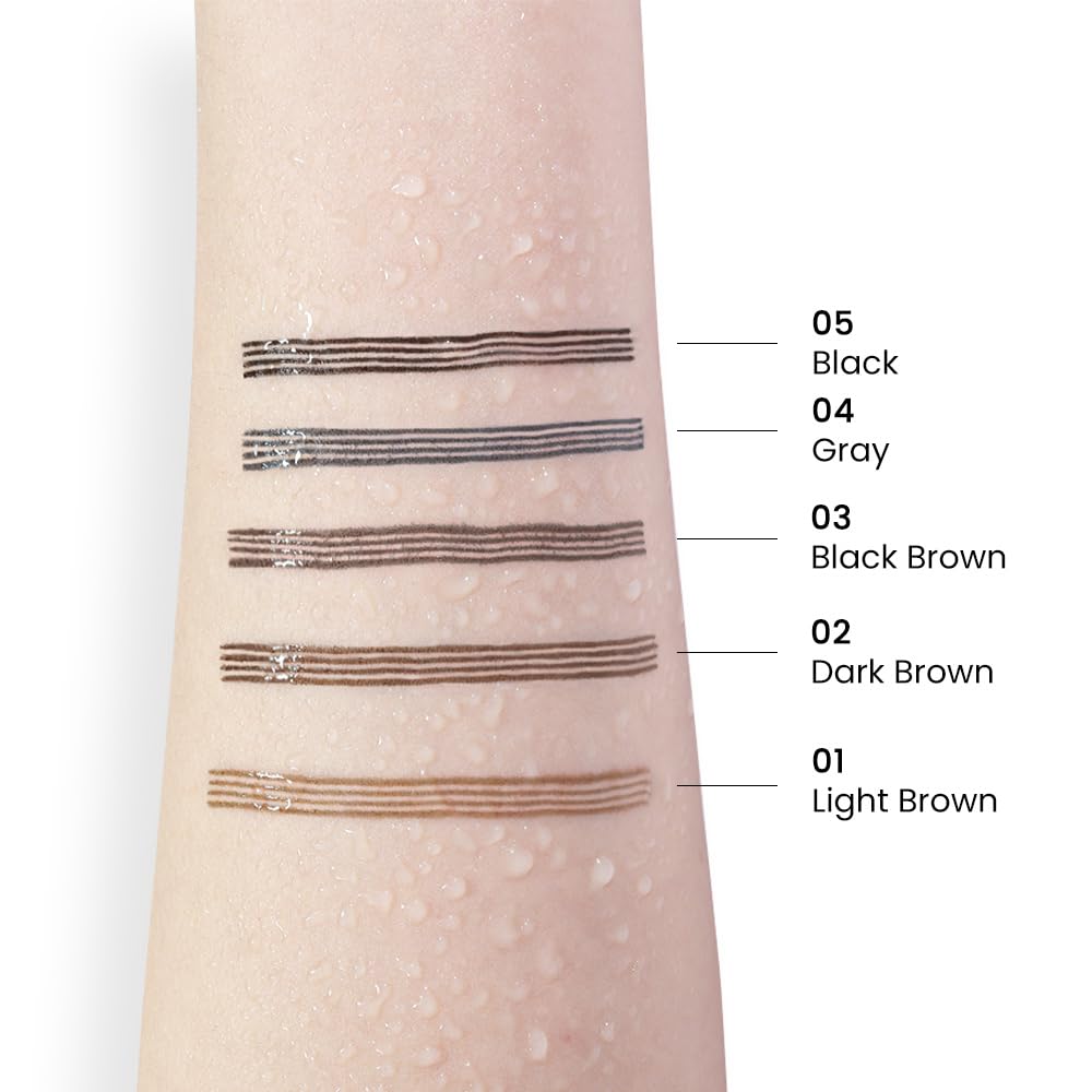 Kaely Eyebrow Pencils for Women, 4 Tip Magical Precise Waterproof Brow Pen, Microblading Eyebrow Contouring Pen, lapiz de cejas 3d Eye Brow Gel, 24h Smudge Proof,05 Black