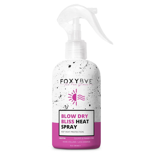 FoxyBae Heat Protectant Spray - with Biotin - Thermal Protection for up to 450°F - More Volume, Less Damage - Blow Dry Bliss - 8 Fl Oz