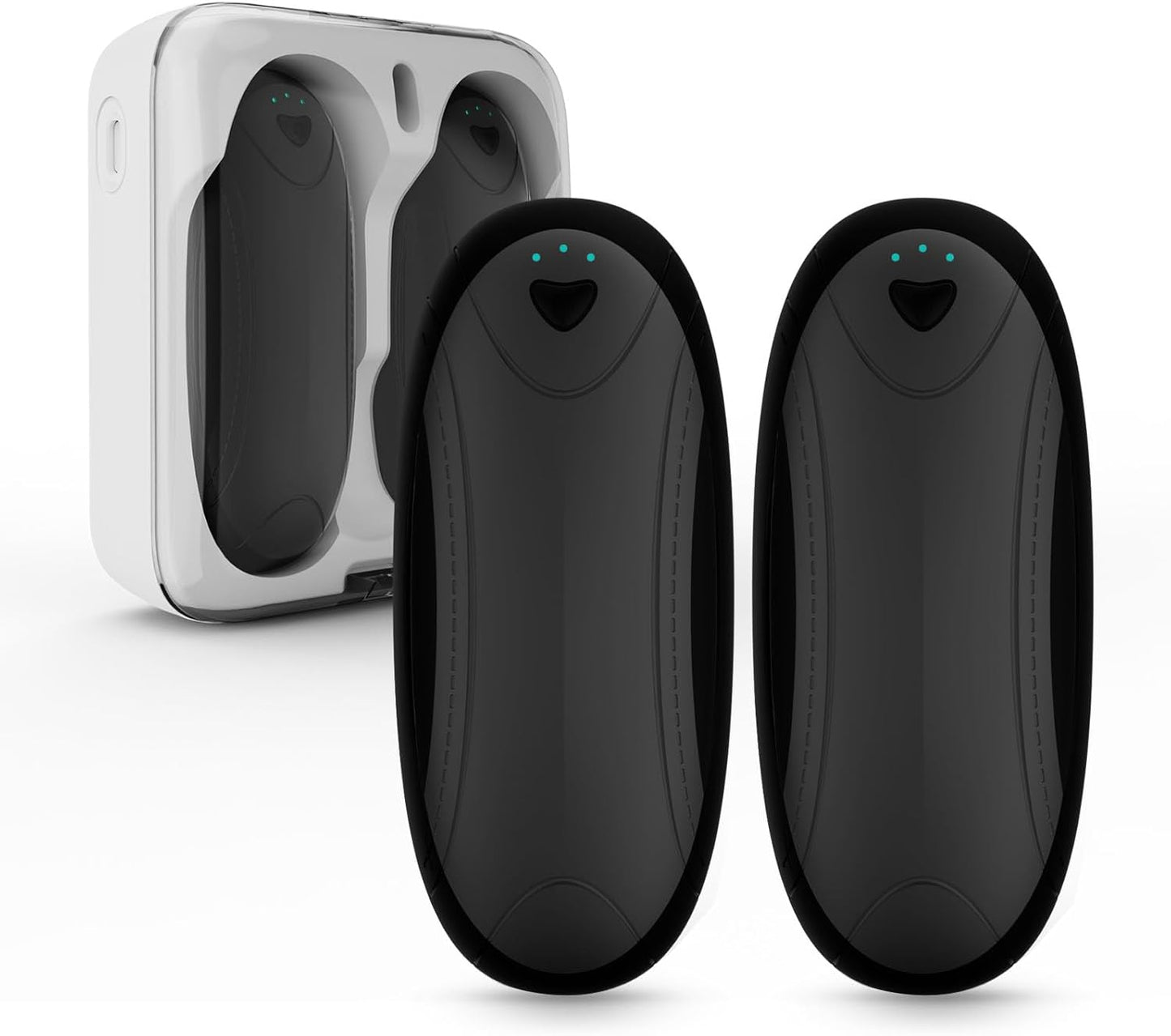 Hand Warmers 2 Pack with 10000mAh Charging Box,Portable Pocket Heater,24Hrs Long Safe Heat,Outdoor, Travel, Golf, Hunting, Camping,Gifts for Men Women