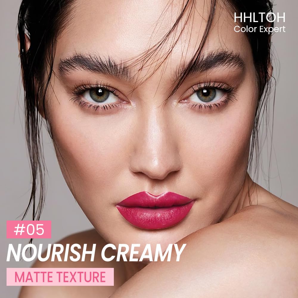 Honey Lipstick Tinted Lip Balm - Matte Tint Cream Lipsticks for All Skin Tones, Hydrating Lip Stain, Can be Buildable Blendable Nourishing Moisturizing Suitable for Women to Every Day Makeup 05