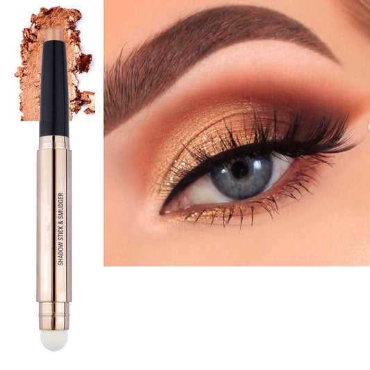 2 in 1 Cream Eyeshadow Stick, Shimmer Smooth Eyeshadow Pencil, Hypoallergenic Waterproof Long Lasting Eye Shadow Highlighter Stick, Create High-Impact, Multi-Dimensional Eyes Look
