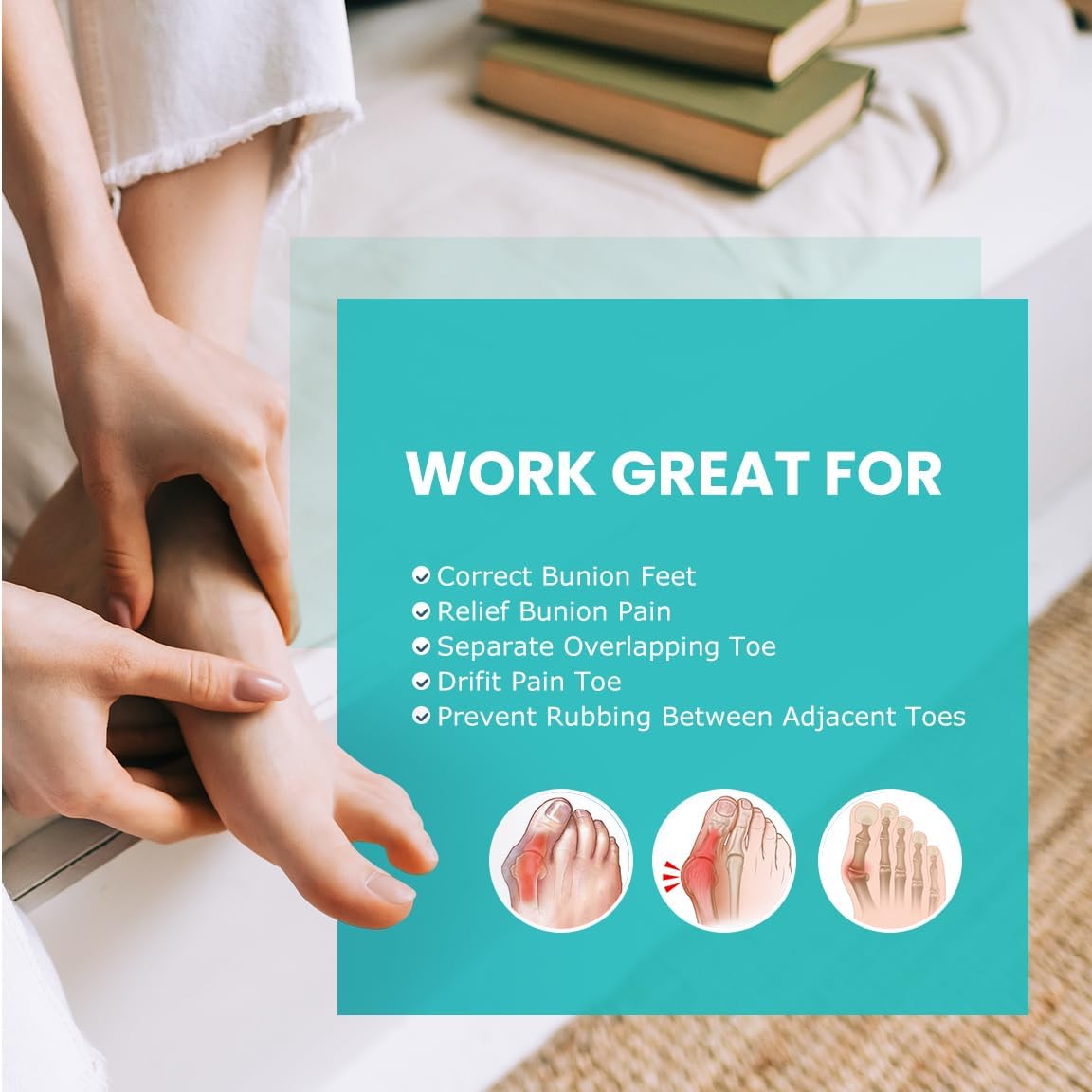 Upgraded Gel Toe Separators – 12-Pack Bunion Pads – Toe Spacers for Straightening Overlapping Toes, Bunions, Calluses – Soft Silicone Bunion Corrector for Men and Women(6M+6S)