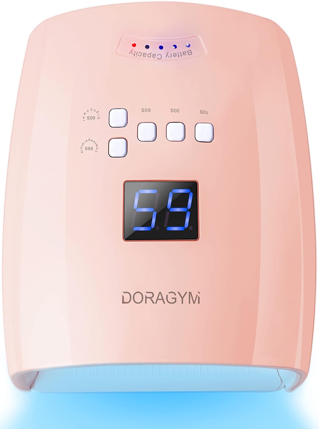 UV LED Nail Lamp, Cordless Gel Polish Dryer for Professional Gel Manicures - Pink