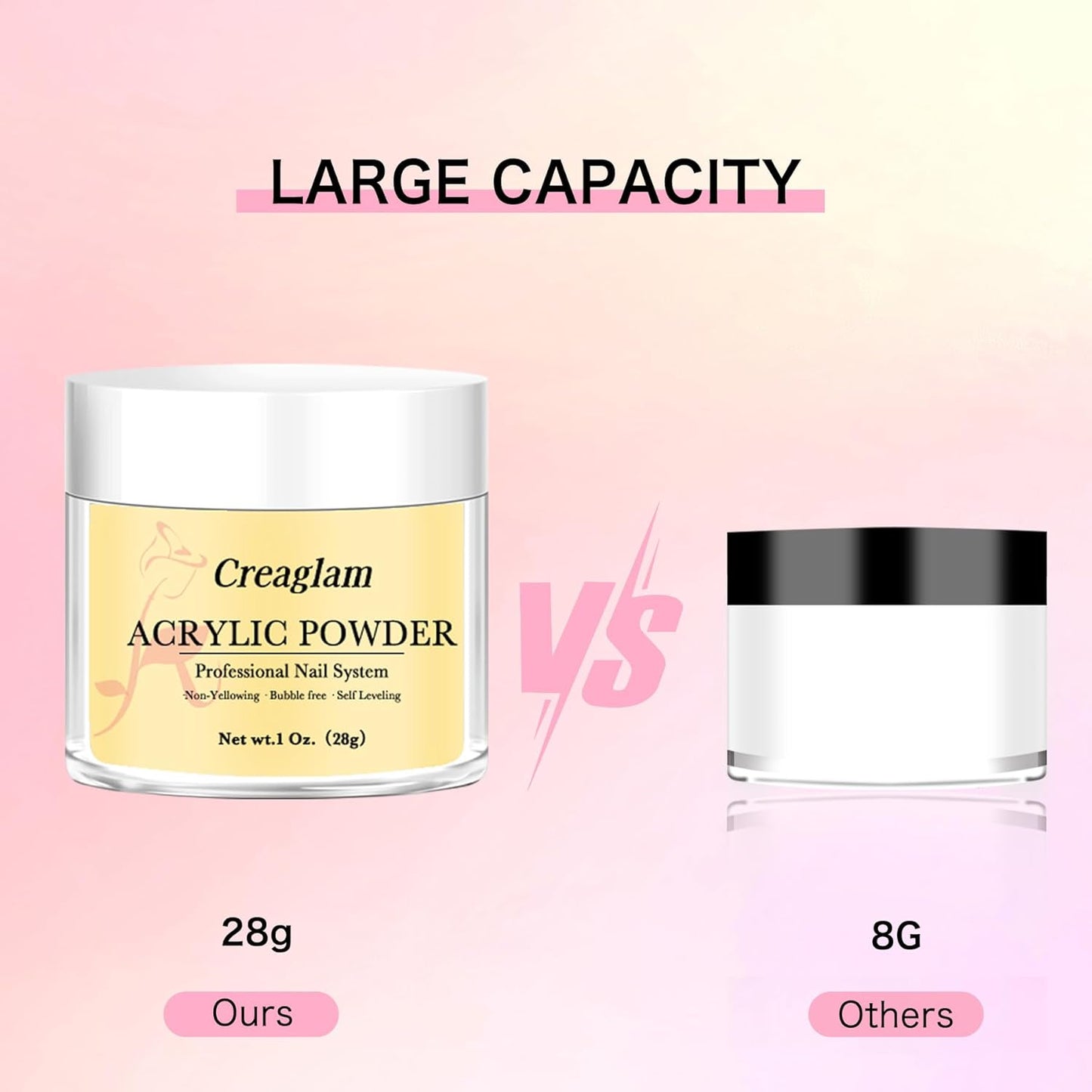 Professional Acrylic Powder for Nail: Large Capacity 3 Colors Pink Tulle Wax Yellow Festival Bloom Acrylic Nail Powder Polymer for Carving Nails - 28g 3D French Nail Manicure Extension