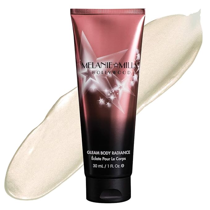 Melanie Mills Hollywood Gleam Body Radiance All In One Makeup, Moisturizer & Glow For Face & Body - Opalescence, Mini 1 fl.oz.
