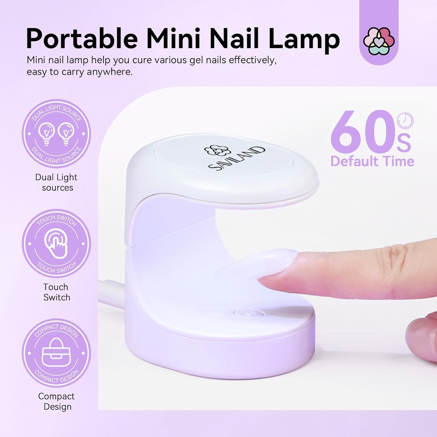 SAVILAND Gel Nail X Kit Short Square - Nail Drill Kit 500 PCS Natural False Nail Tips For Press On U V Nail Glue with Lamp Manicure Tools for Nail Extension Nail Art For Women At Home Nail Kit DIY