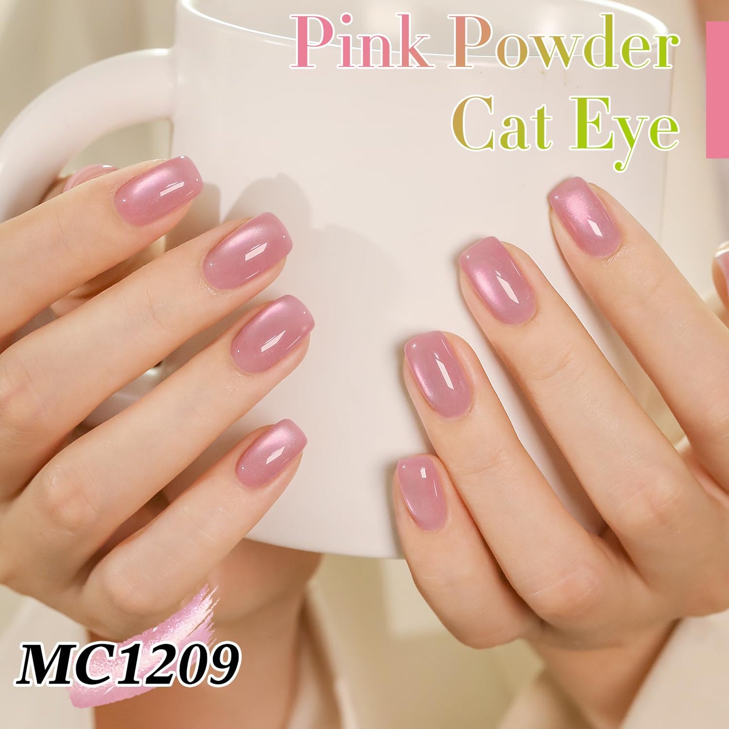 Double Rhythm 0.5 OZ Cat Eye Gel Polish with Magnet 15ML Holographic Glitter Shimmer Translucent Jelly Color Magnetic Nail Polish Salon DIY at Home (Light Purple-MC1209)