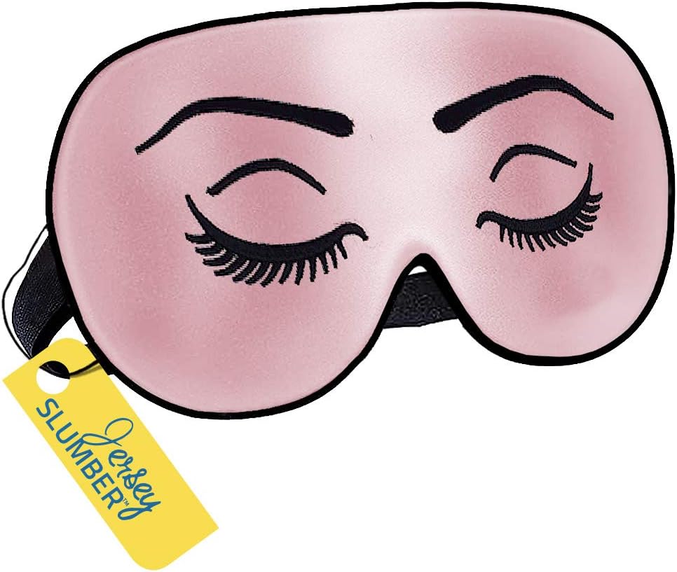 Silk Sleep Eye Mask for Men Women, Comfortable Super Soft Eye Mask with Adjustable Strap, 100% Pure Silk, Works with Every Nap Position, Ultimate Sleeping Aid Blindfold, Blocks Light, Jersey Slumber