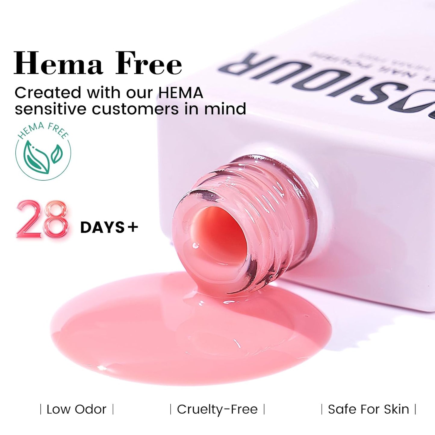 HEMA and TPO Free Clear Pink Gel Nail Polish - 18 ML Nude Sheer Pink Sand Nail Polish Gel for Women Girls Gift, Long Lasting Neutral Jelly Color Soak Off Cured for Home Nail Art Salon DIY