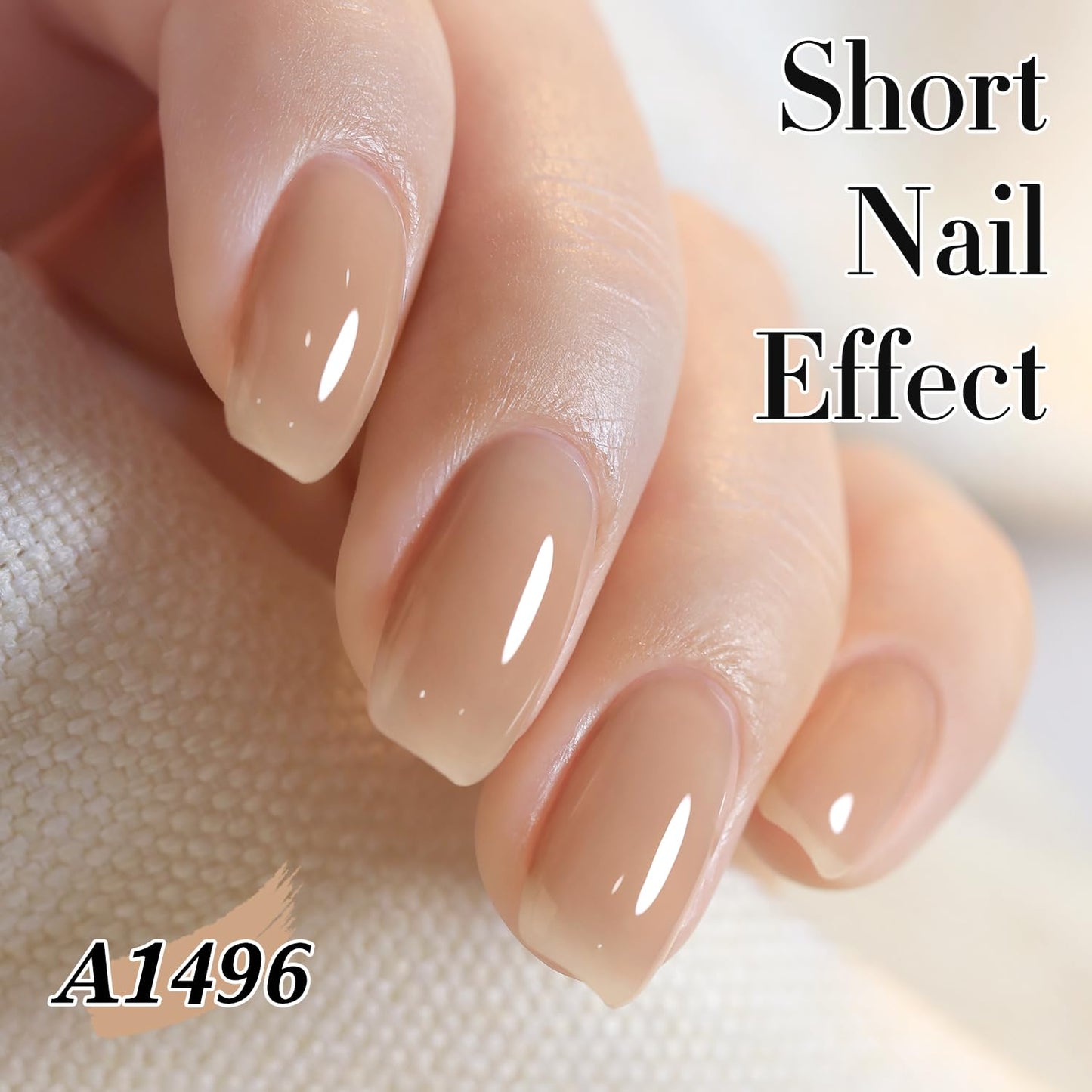 Double Rhythm 0.50 OZ Translucent Gel Polish Same Color Same Bottle Sheer Pastel Neutral Natural Milky 15 ML Jelly UV Nail Art DIY at Home (Translucent Tea-A1496)