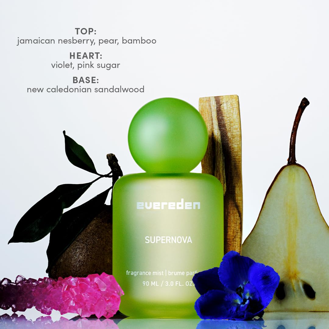 Evereden Fragrance Hair and Body Mist - Supernova: Clean and Vegan Collectible Hair and Body Spray for Teen Girls - Amplify Your Self Expression with Iconic Scents in Aesthetic Bottles