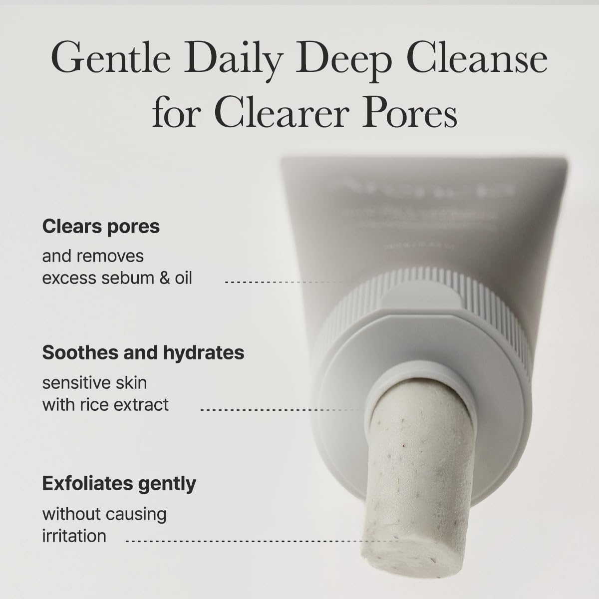 Rice + LHA Pore Control Rice Cake Cleanser with Salicylic Acid - Deep Cleansing, Gentel Exfoliation, All skin types, 5.29 oz