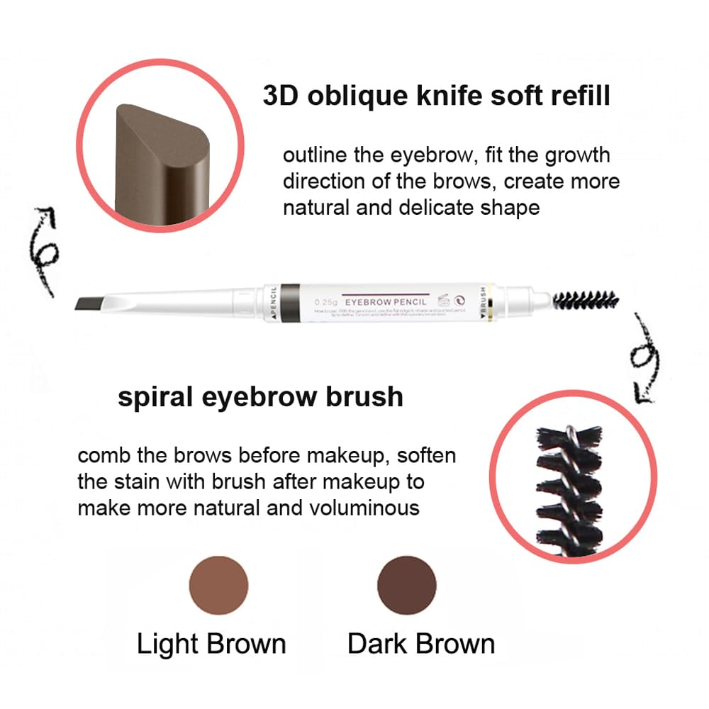 Upgraded Eyebrow Stamp Pencil Kit for Eyebrows Makeup, with Waterproof Eyebrow Pen, Black Eyebrow Eyeliner, Eyebrow Pomade, Specially Customized Blade Shaped Eyebrow Brush and Eyebrow Razor