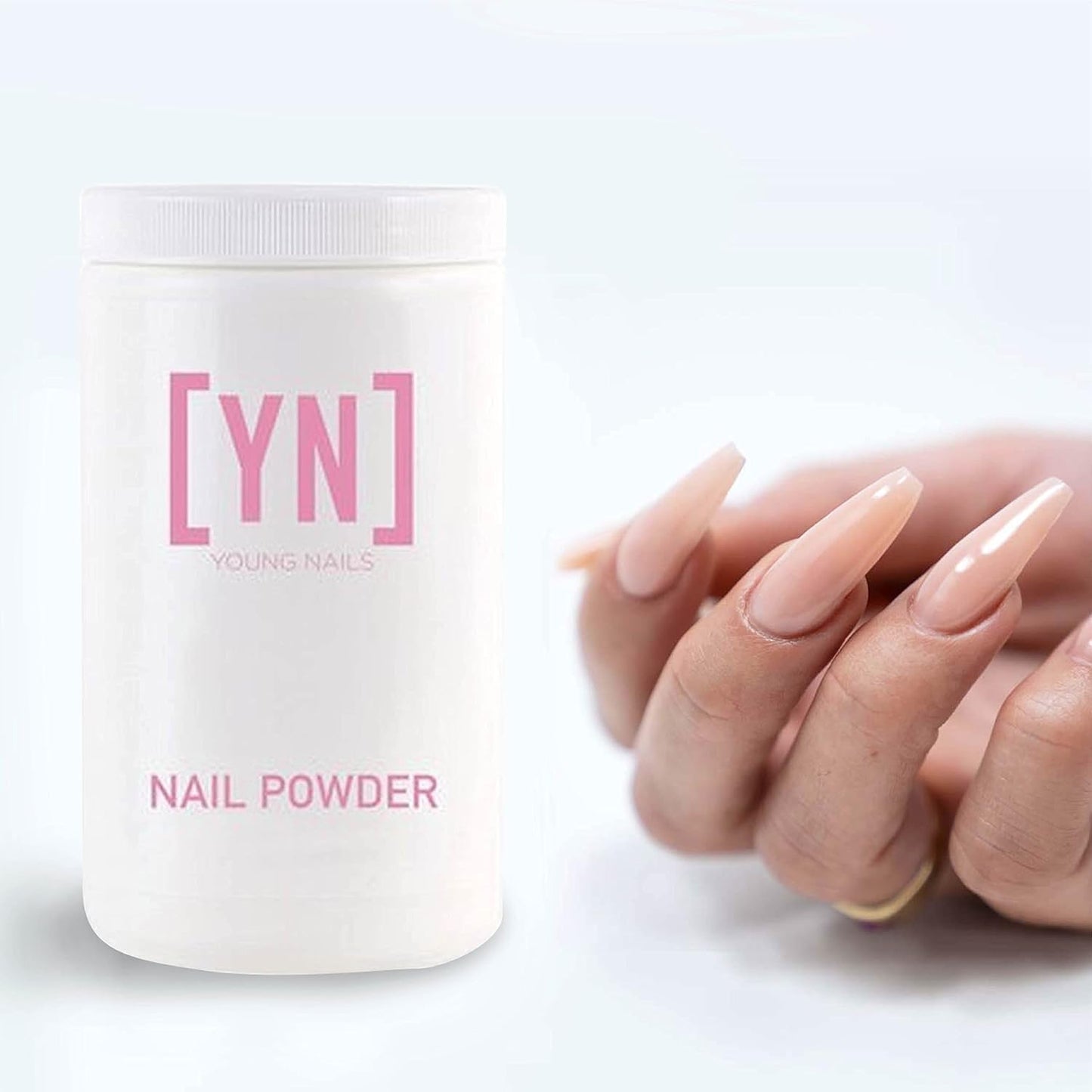 Young Nails Acrylic Cover Powder - Self-Leveling Acrylic Nail Powder, Clear Nude Pink White Acrylic Powder for Nail Extenstion, Professional Grade, Superior Adhesion, Color - XXX Pink 660g